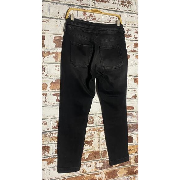 Anthropologie Pilcro and Letterpress High Rise Button Cotton Skinny Black Jeans - Picture 8 of 8